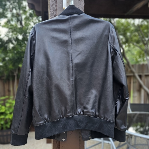 EMPORIO Armani black butter soft leather bomber jacket  M - Picture 7 of 16
